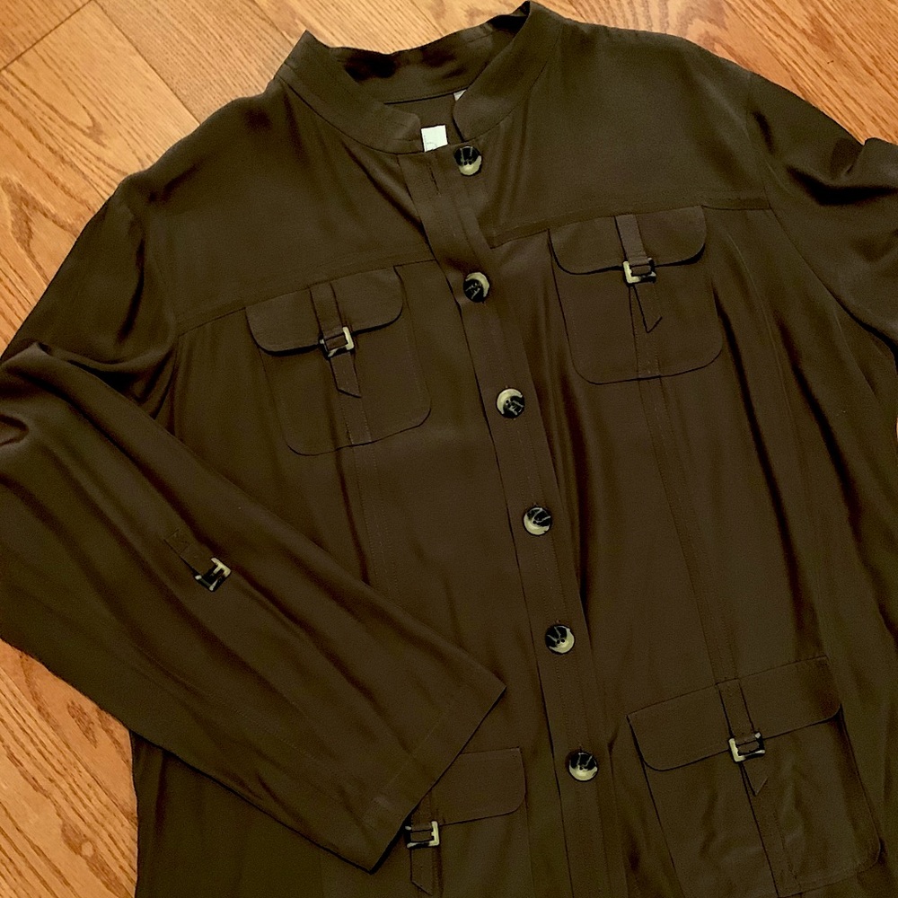 100% Silk Long-sleeve Blouse